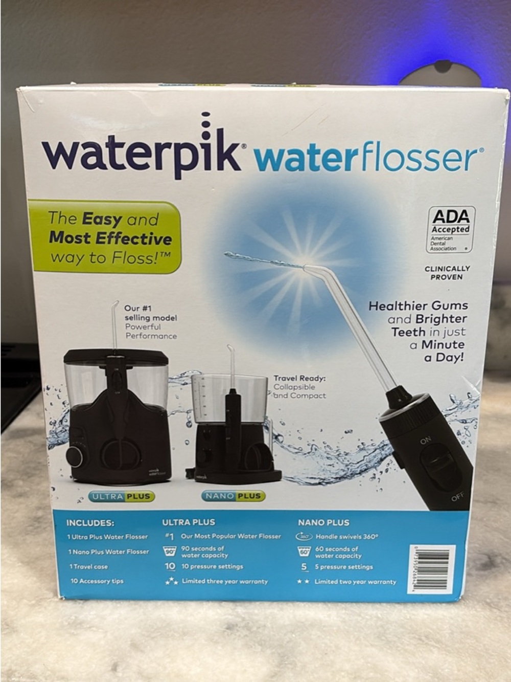 Waterpik Water Flosser - White & Black NEW